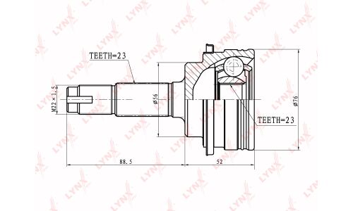 ШРУС LYNXauto, внешний, арт. CO-7539