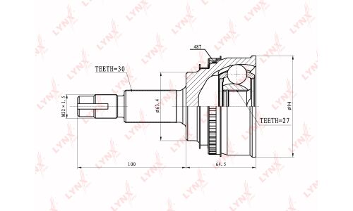 ШРУС LYNXauto, внешний, арт. CO-7586A