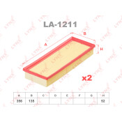Фильтр воздушный LYNXauto, арт. LA-1211