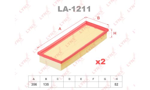 Фильтр воздушный LYNXauto, арт. LA-1211