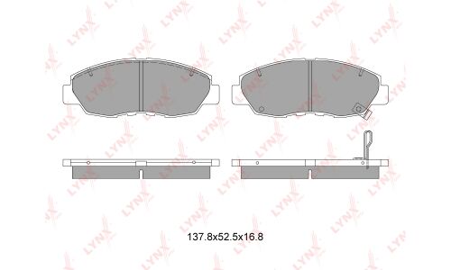 Колодки тормозные дисковые LYNXauto передние, комплект на ось (4 шт), арт. BD-3410