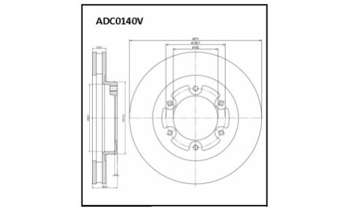 Диск тормозной Allies Nippon, передний, арт. ADC0140V
