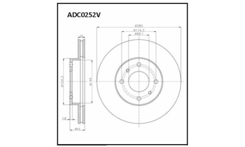 Диск тормозной | перед Allied Nippon, арт. ADC0252V