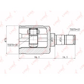 ШРУС внутренний | перед прав/лев LYNXauto, арт. CI-3401