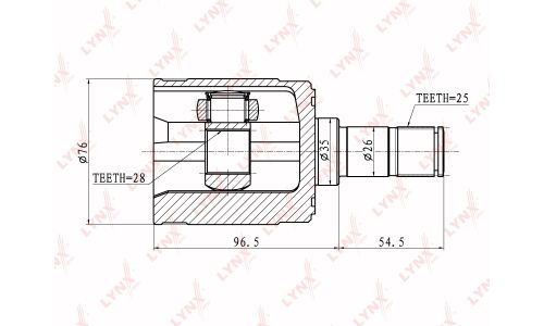 ШРУС внутренний | перед прав/лев LYNXauto, арт. CI-3401