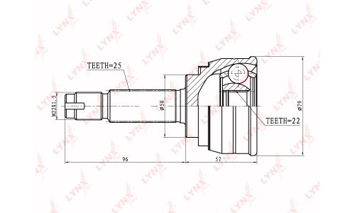 ШРУС LYNXauto, внешний, арт. CO-5500