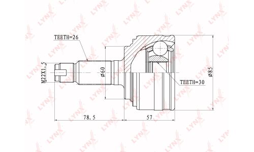 ШРУС LYNXauto, внешний, арт. CO-3409