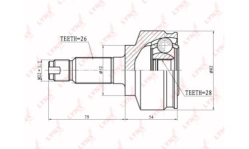 ШРУС LYNXauto, внешний, арт. CO-3412
