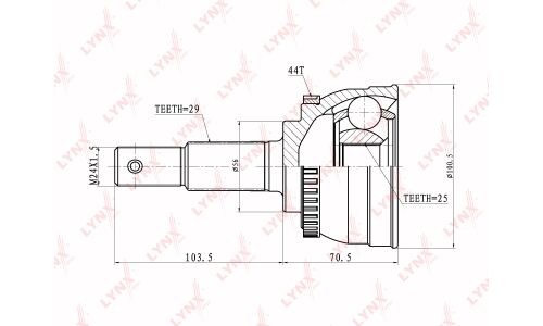 ШРУС LYNXauto, внешний, арт. CO-5301A