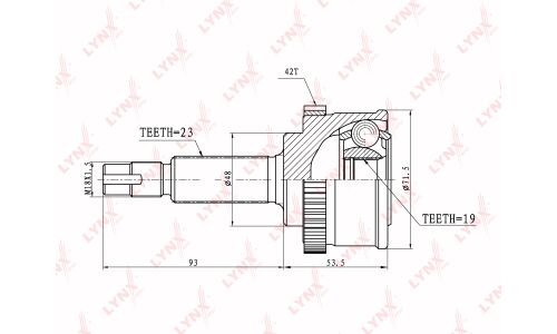 ШРУС LYNXauto, внешний, арт. CO-5701A