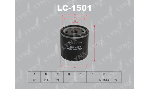Фильтр масляный LYNXauto, арт. LC-1501