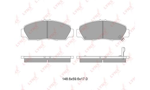 Колодки тормозные дисковые LYNXauto, комплект на ось (4 шт), арт. BD-3411