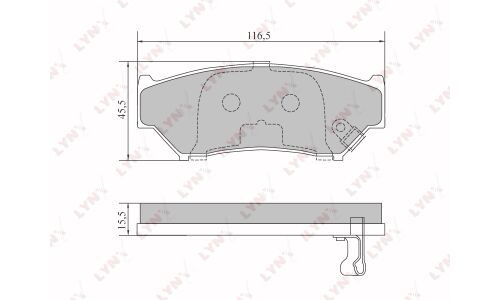 Колодки тормозные дисковые LYNXauto передние, комплект на ось (4 шт), арт. BD-7305