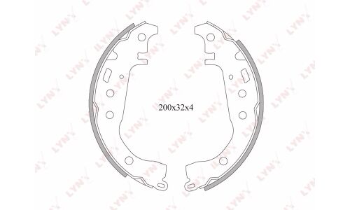 Колодки тормозные барабанные LYNXauto, комплект на ось (4 шт), арт. BS-7501
