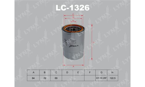 Фильтр масляный LYNXauto, арт. LC-1326
