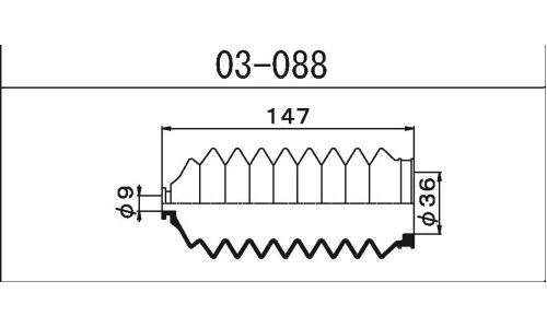 Пыльник рулевой рейки Maruichi, арт. 03-088