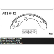 Колодки тормозные барабанные Allied Nippon, комплект на ось (4 шт), арт. ABS0412