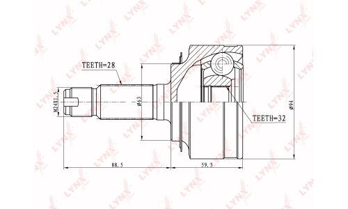 ШРУС LYNXauto, внешний, арт. CO-3411