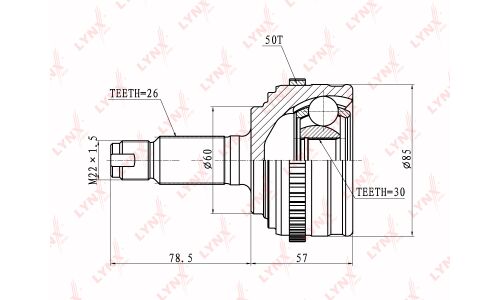ШРУС LYNXauto, внешний, арт. CO-3408A