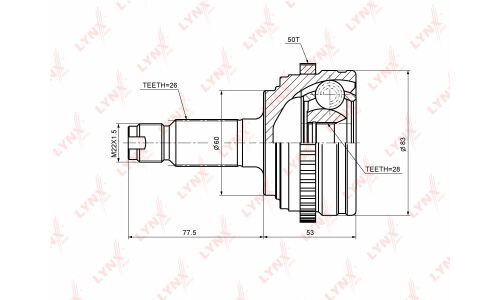 ШРУС LYNXauto, внешний, арт. CO-3448A