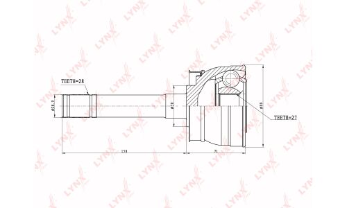 ШРУС LYNXauto, внешний, арт. CO-5709