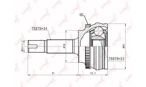 ШРУС LYNXauto, внешний, арт. CO-7500A