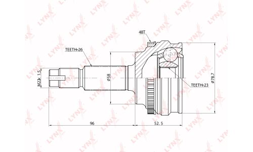 ШРУС LYNXauto, внешний, арт. CO-7517A
