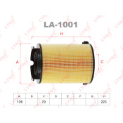 Фильтр воздушный LYNXauto, арт. LA-1001