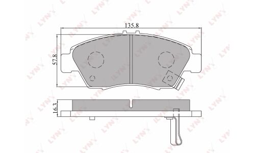 Колодки тормозные дисковые LYNXauto передние, комплект на ось (4 шт), арт. BD-3406