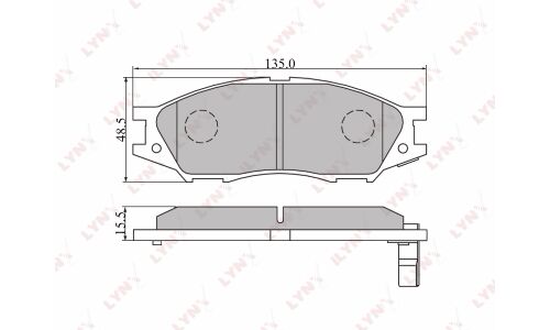 Колодки тормозные дисковые LYNXauto передние, комплект на ось (4 шт), арт. BD-3409