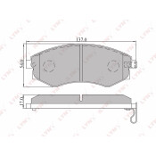 Колодки тормозные дисковые LYNXauto передние, комплект на ось (4 шт), арт. BD-3607