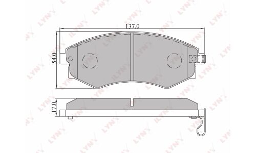 Колодки тормозные дисковые LYNXauto передние, комплект на ось (4 шт), арт. BD-3607