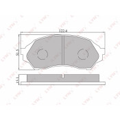 Колодки тормозные дисковые LYNXauto передние, комплект на ось (4 шт), арт. BD-5103
