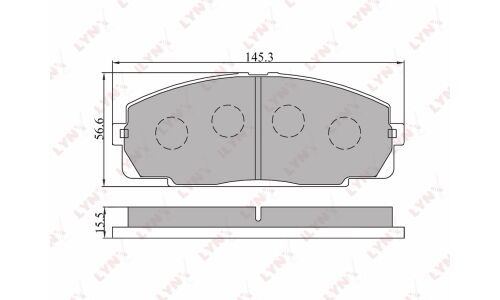 Колодки тормозные дисковые LYNXauto передние, комплект на ось (4 шт), арт. BD-7508