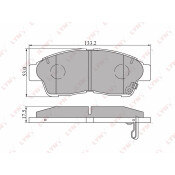 Колодки тормозные дисковые LYNXauto передние, комплект на ось (4 шт), арт. BD-7516