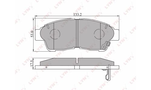 Колодки тормозные дисковые LYNXauto передние, комплект на ось (4 шт), арт. BD-7516