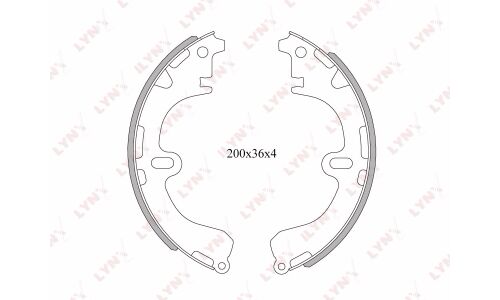 Колодки тормозные барабанные LYNXauto, комплект на ось (4 шт), арт. BS-7502