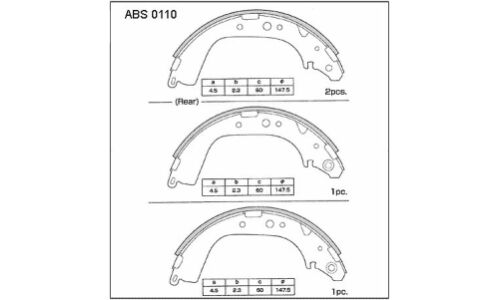 Колодки тормозные барабанные Allied Nippon, комплект на ось (4 шт), арт. ABS0110