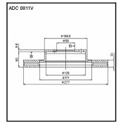 Диск тормозной Allies Nippon, передний, арт. ADC0811V