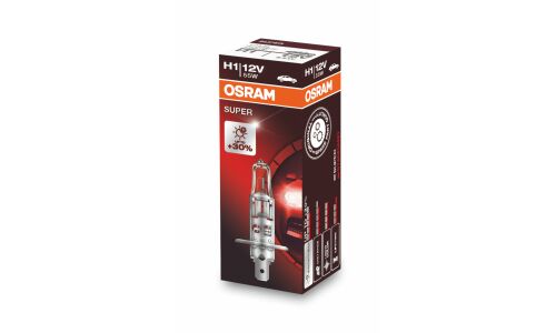 Лампа галогенная Osram Super H1 (P14.5s, T8), 12В, 55Вт, 3200К, 1 шт, арт. 64150SUP