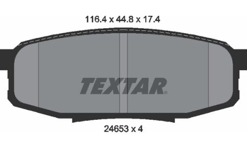 Колодки тормозные дисковые Textar, задние, комплект на ось (4 шт), арт. 2465301