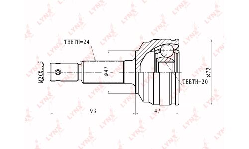 ШРУС LYNXauto, внешний, арт. CO-1820