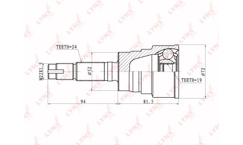 ШРУС LYNXauto, внешний, арт. CO-2400