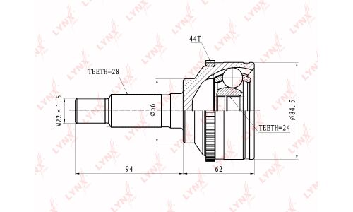 ШРУС LYNXauto, внешний, арт. CO-5112A