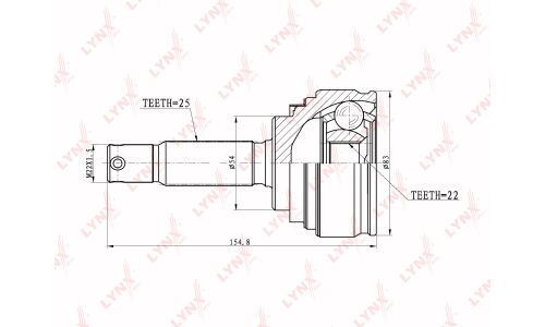 ШРУС LYNXauto, внешний, арт. CO-5505