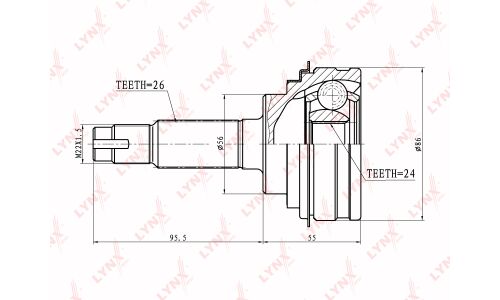 ШРУС LYNXauto, внешний, арт. CO-7508