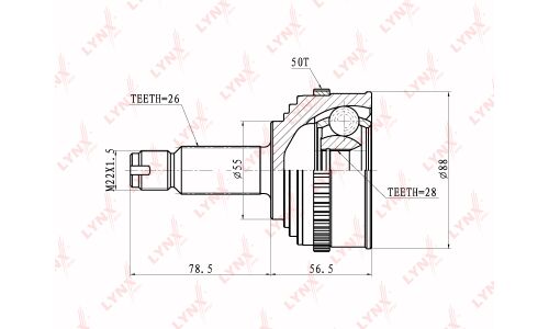 ШРУС LYNXauto, внешний, арт. CO-3406A