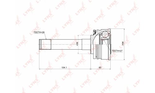ШРУС LYNXauto, передний, наружный, арт. CO-5506