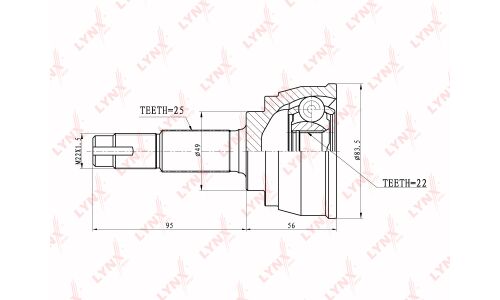 ШРУС LYNXauto, внешний, арт. CO-5700
