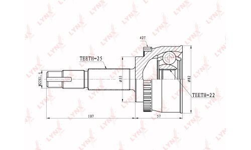 ШРУС LYNXauto, внешний, арт. CO-5702A